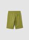 Green organic cotton Bermuda shorts with elasticated waist_4