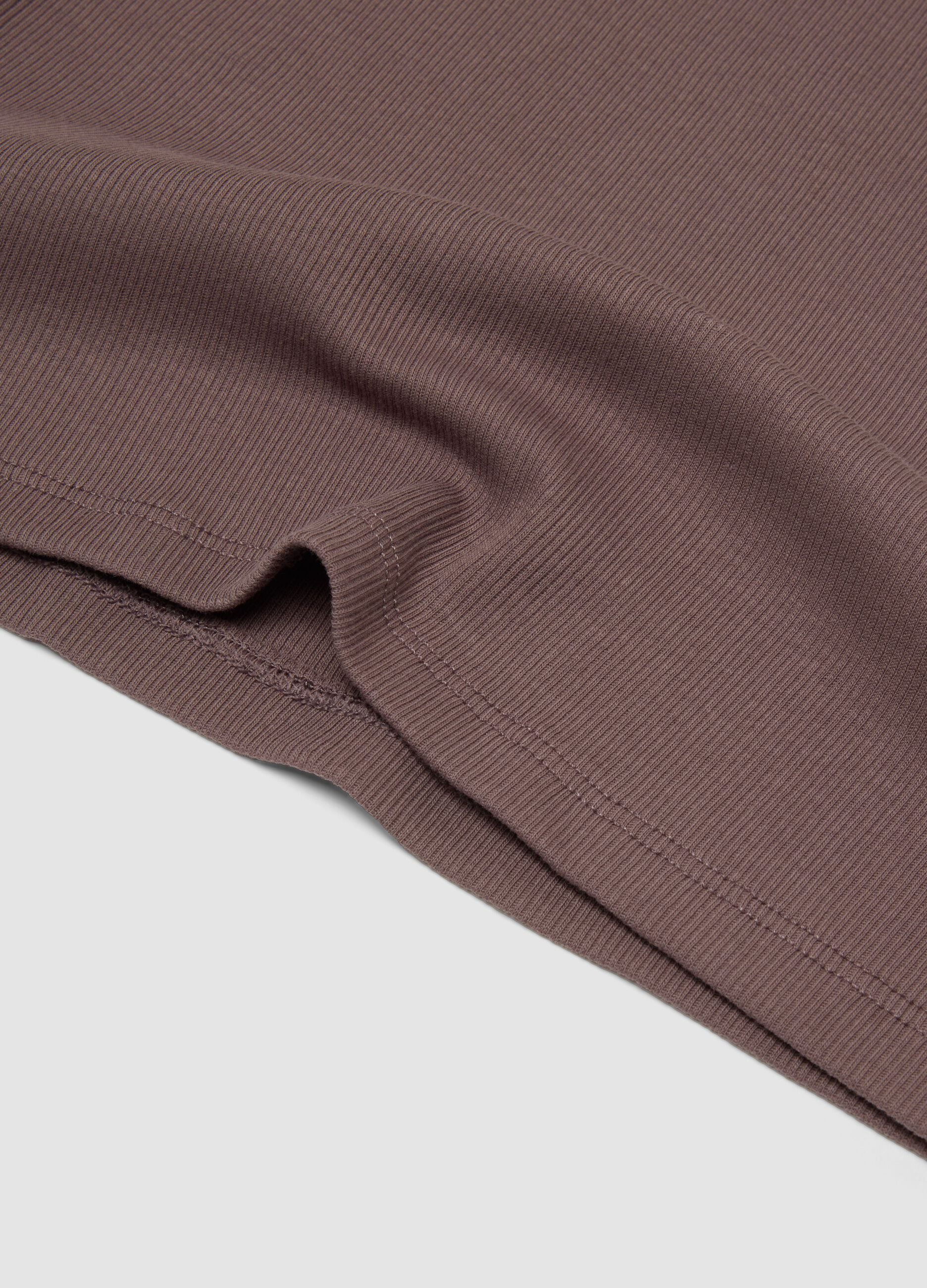 Brown organic cotton crew-neck vest top