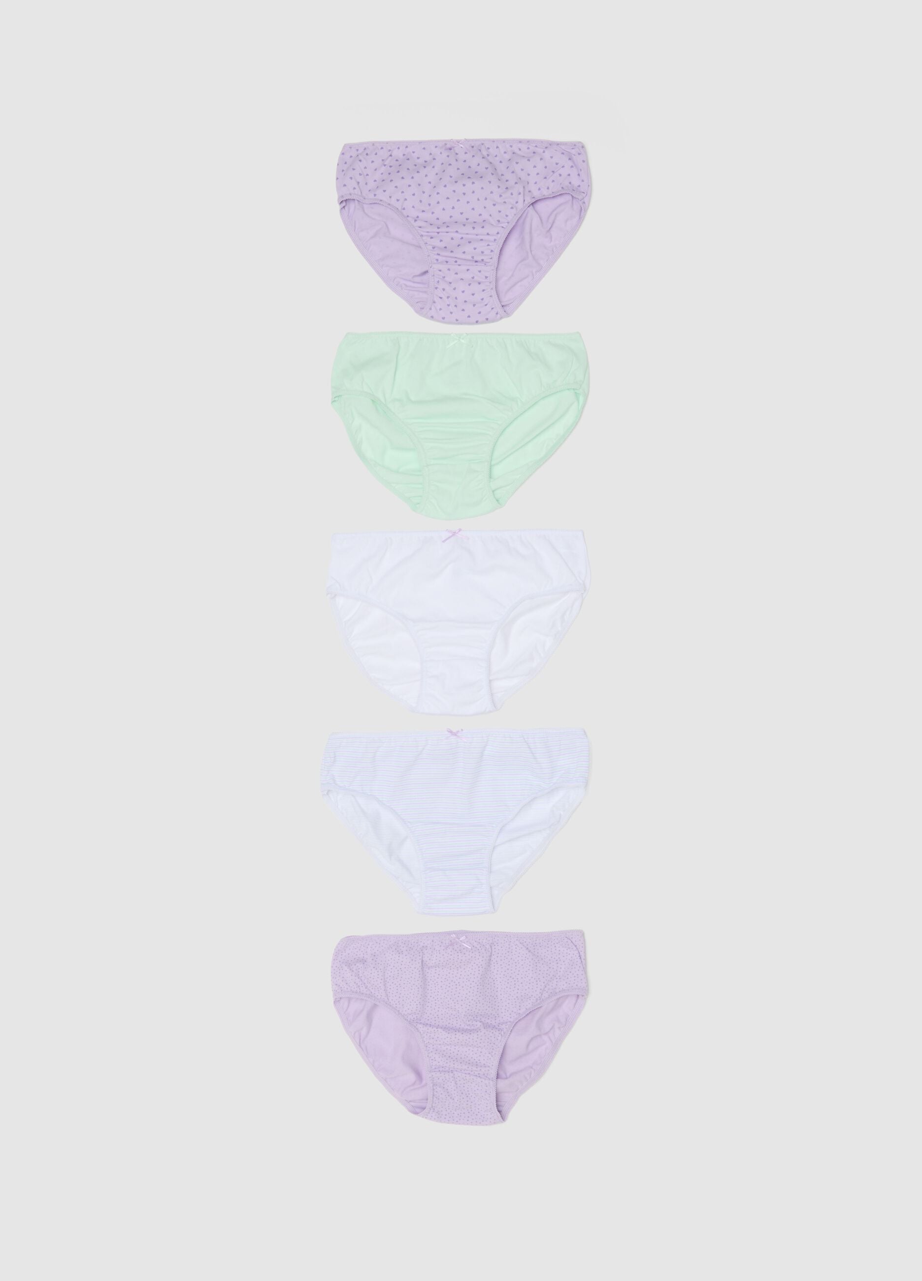 Girls' regular fit multicolour pure cotton briefs multipack
