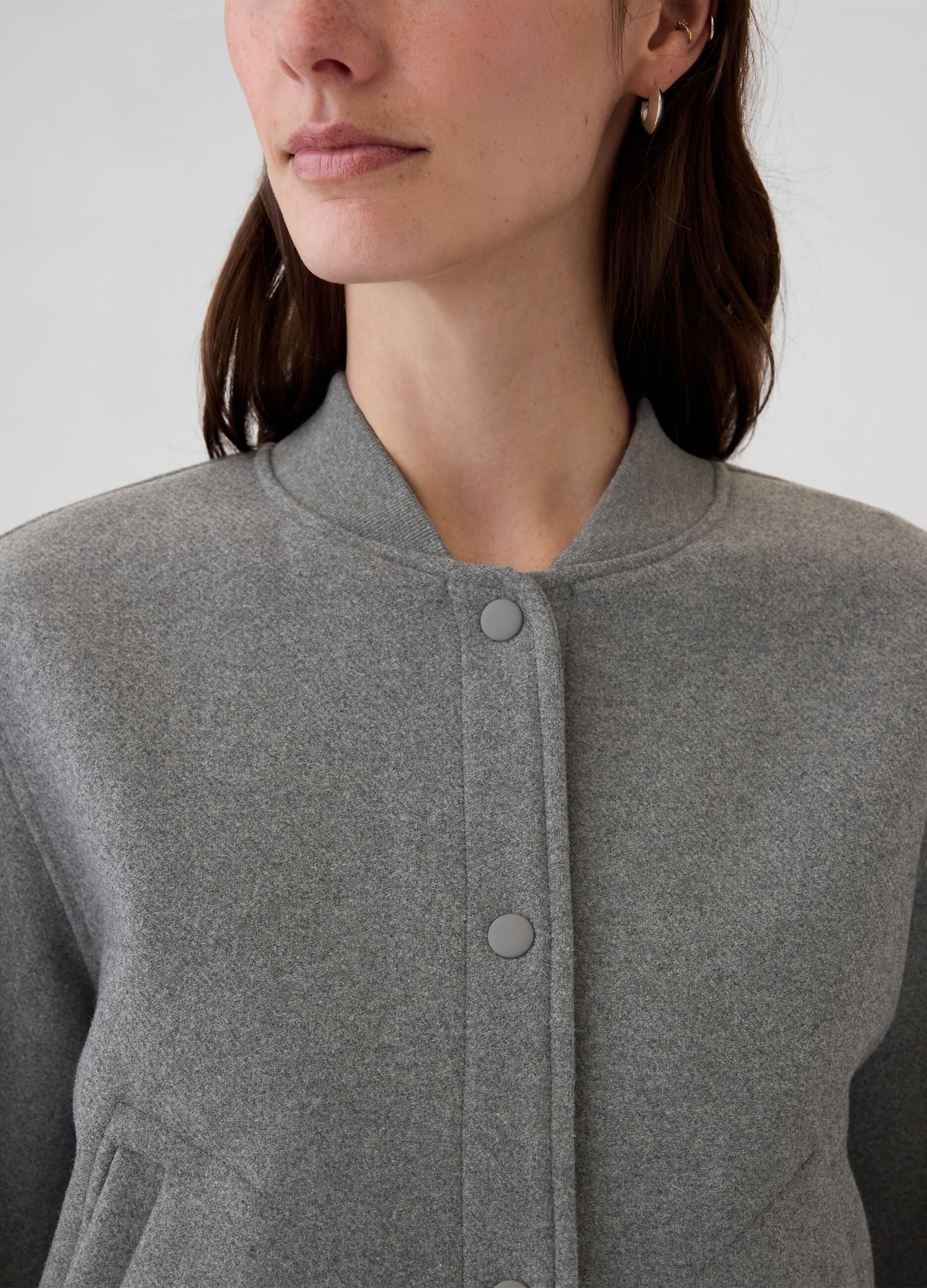 Bomber jacket in m&eacute;lange wool blend