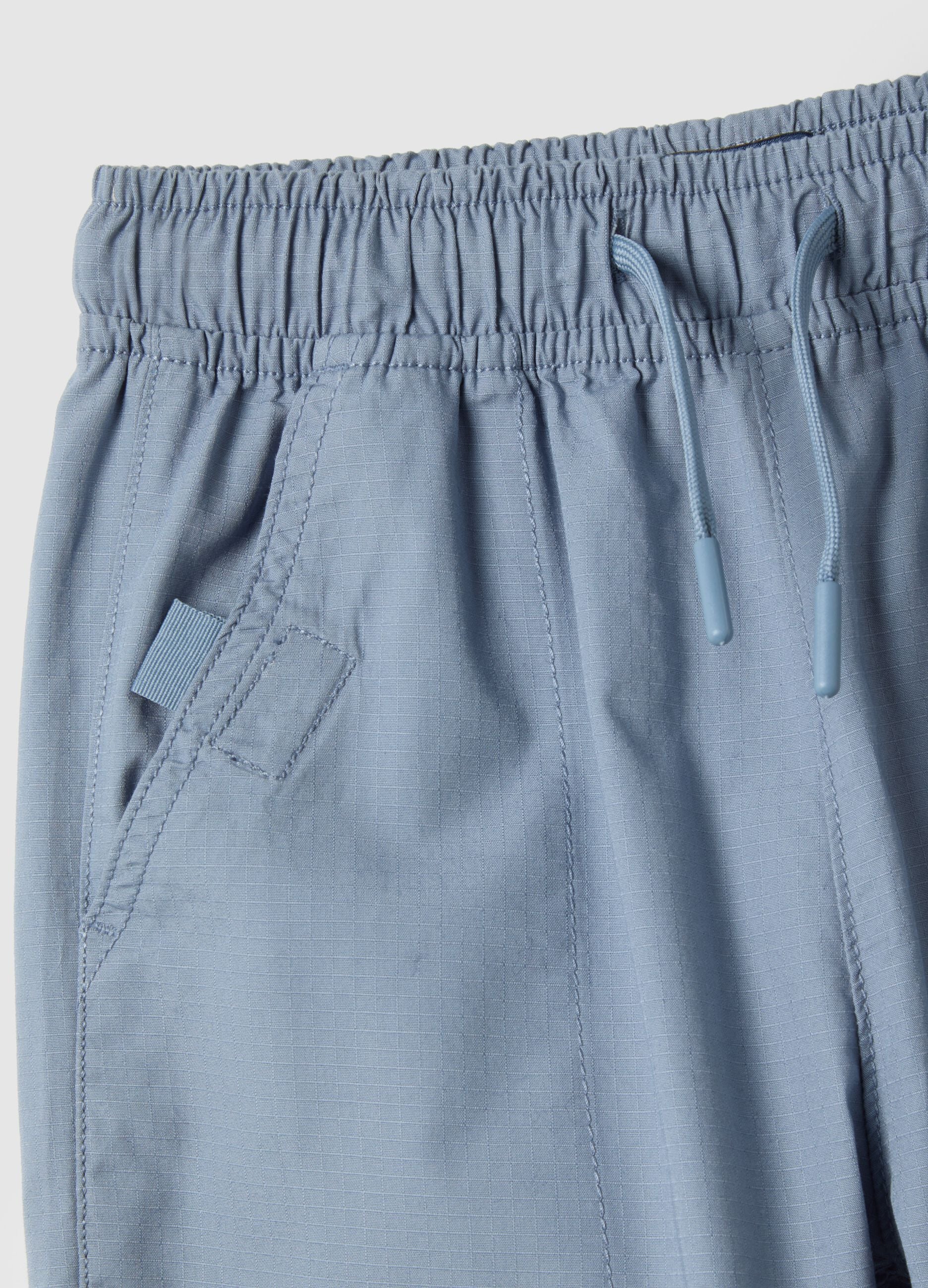 Regular fit azure pure cotton jogger trousers for children