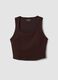 Brown cropped sports top in breathable stretch fabric ALTAVIA STUDIO_5