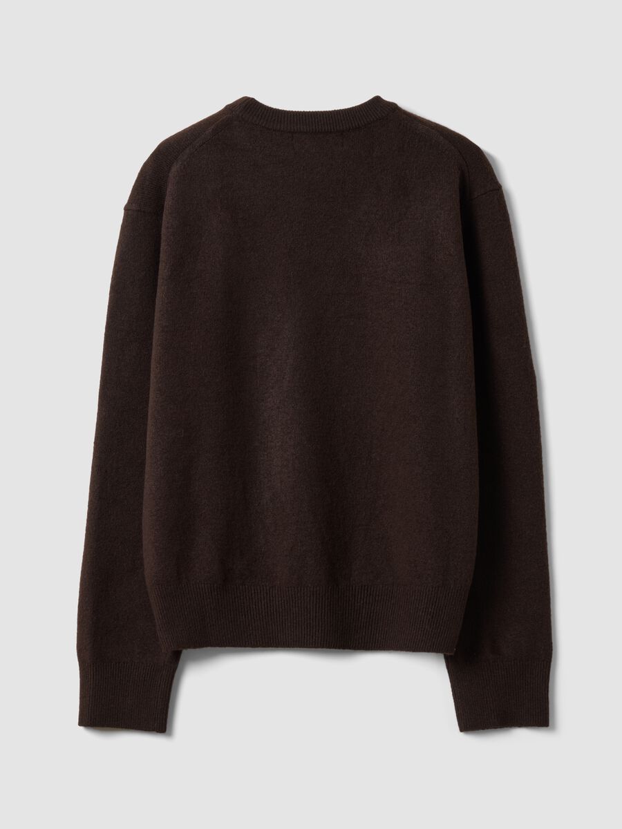 Brown stretch wool crew-neck jumper_6