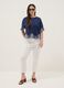 Blue pure cotton embroidered T-shirt, regular fit_1
