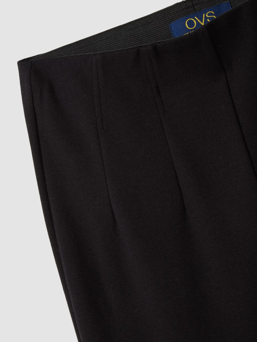 Black slim-fit stretch viscose Milano-knit leggings_5