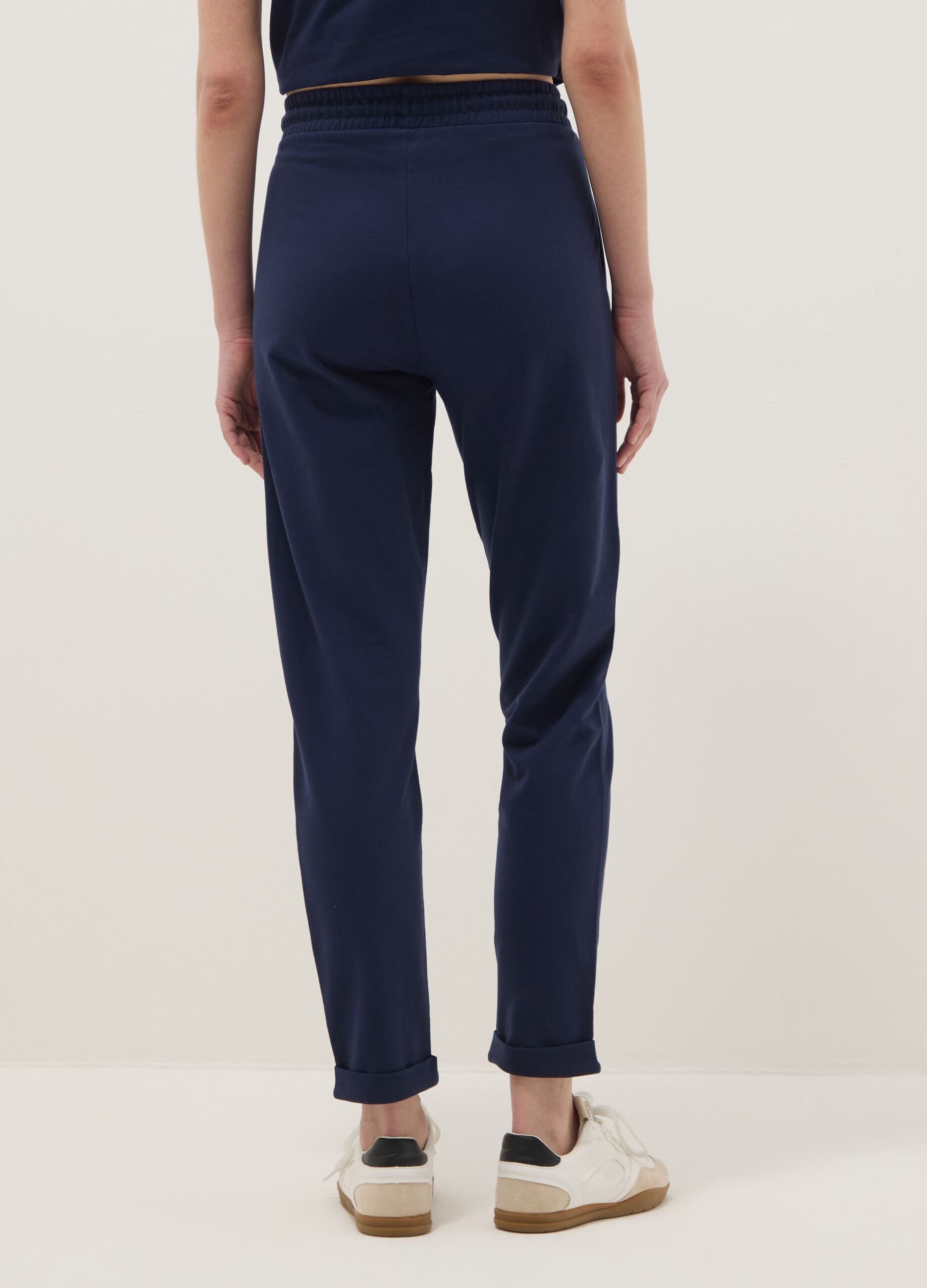 Blue pure cotton joggers, regular fit