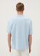 Sky-blue pure cotton T-shirt with chest pocket, regular fit_3