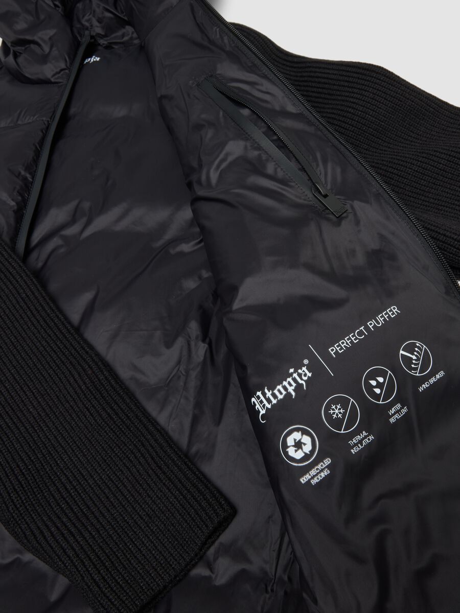 Black Padded Knit Jacket_2