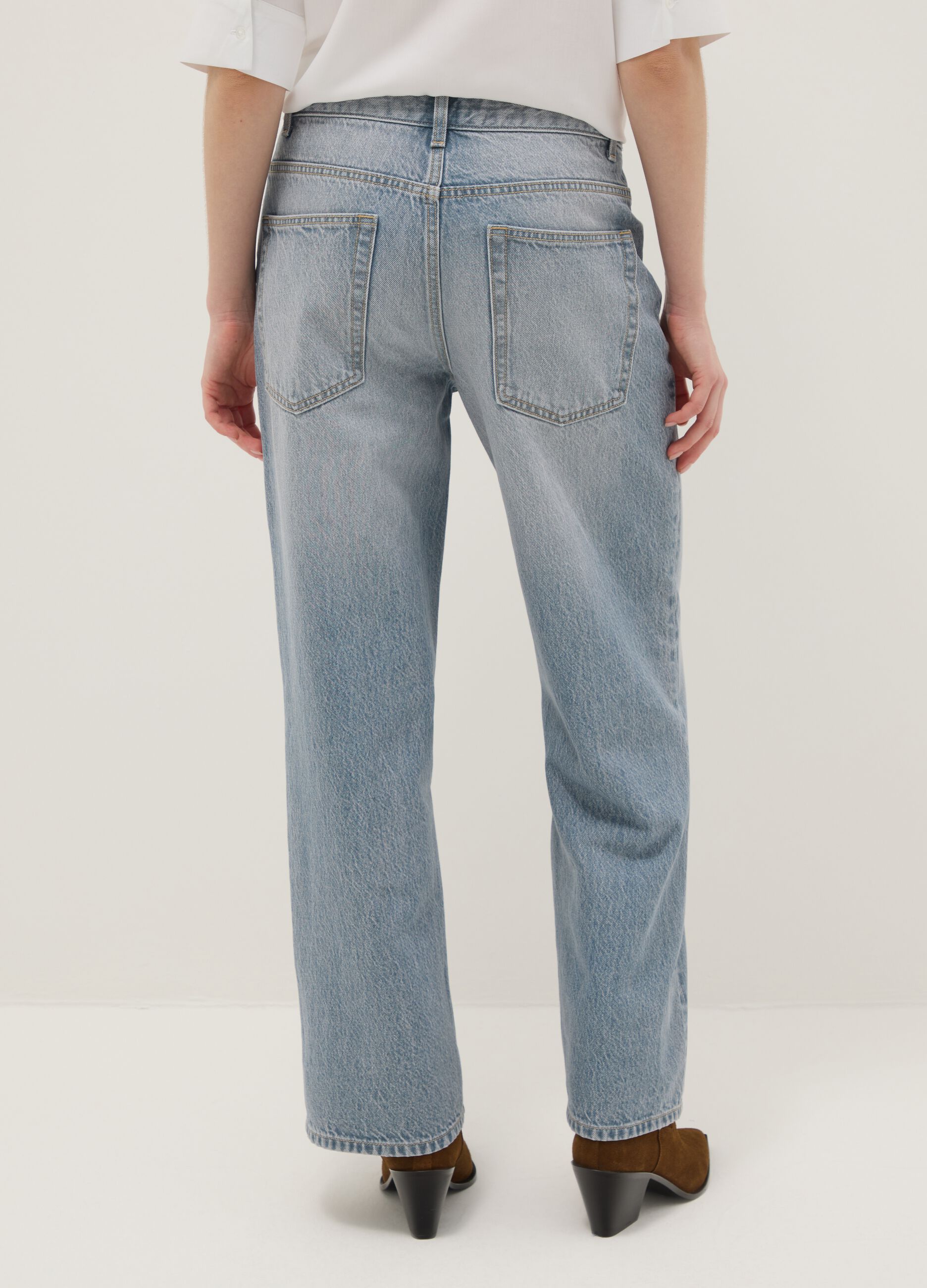 Baggy Jeans in Pure Light Blue Cotton