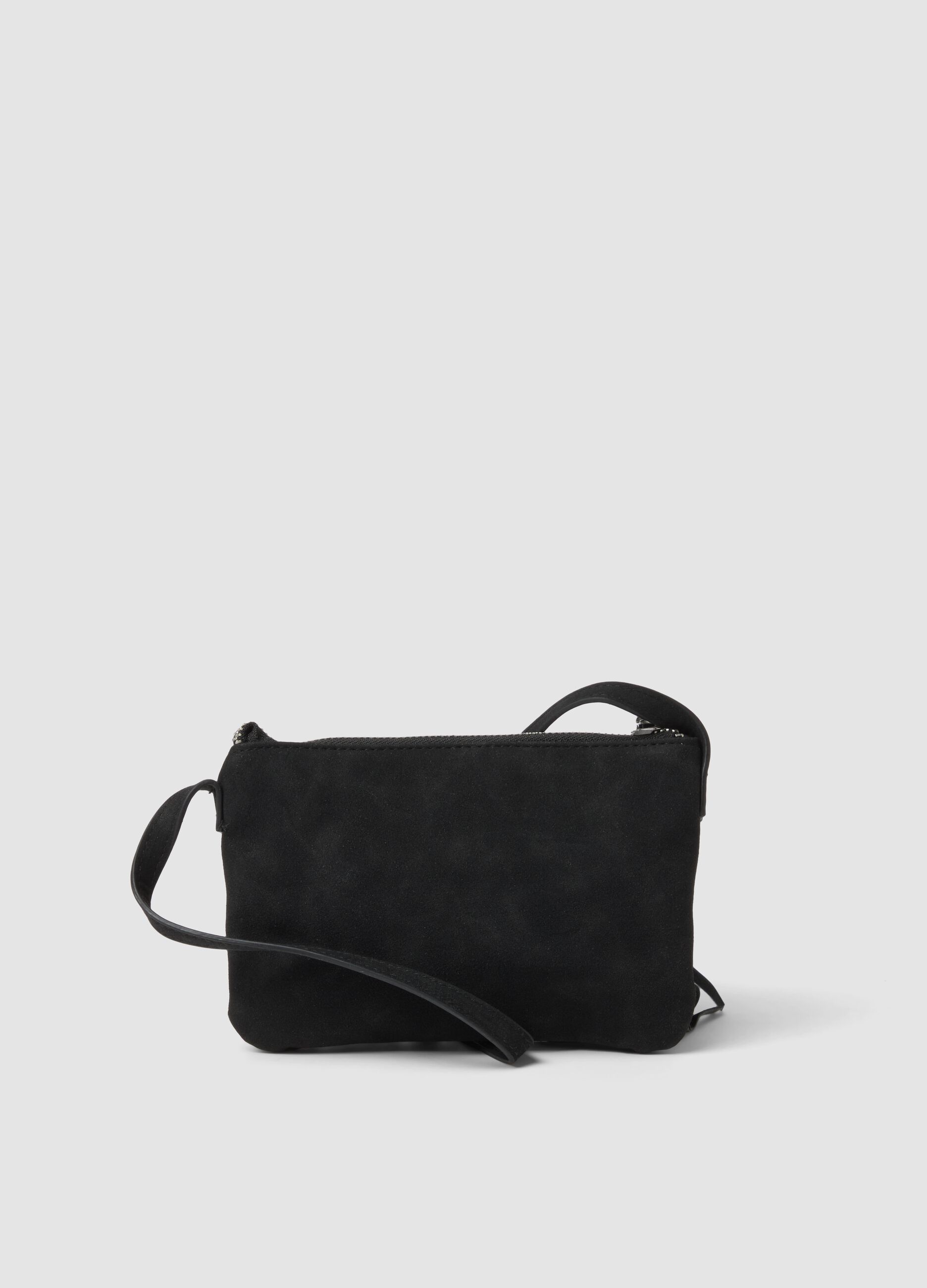 Black fringed and studded crossbody bag for girls