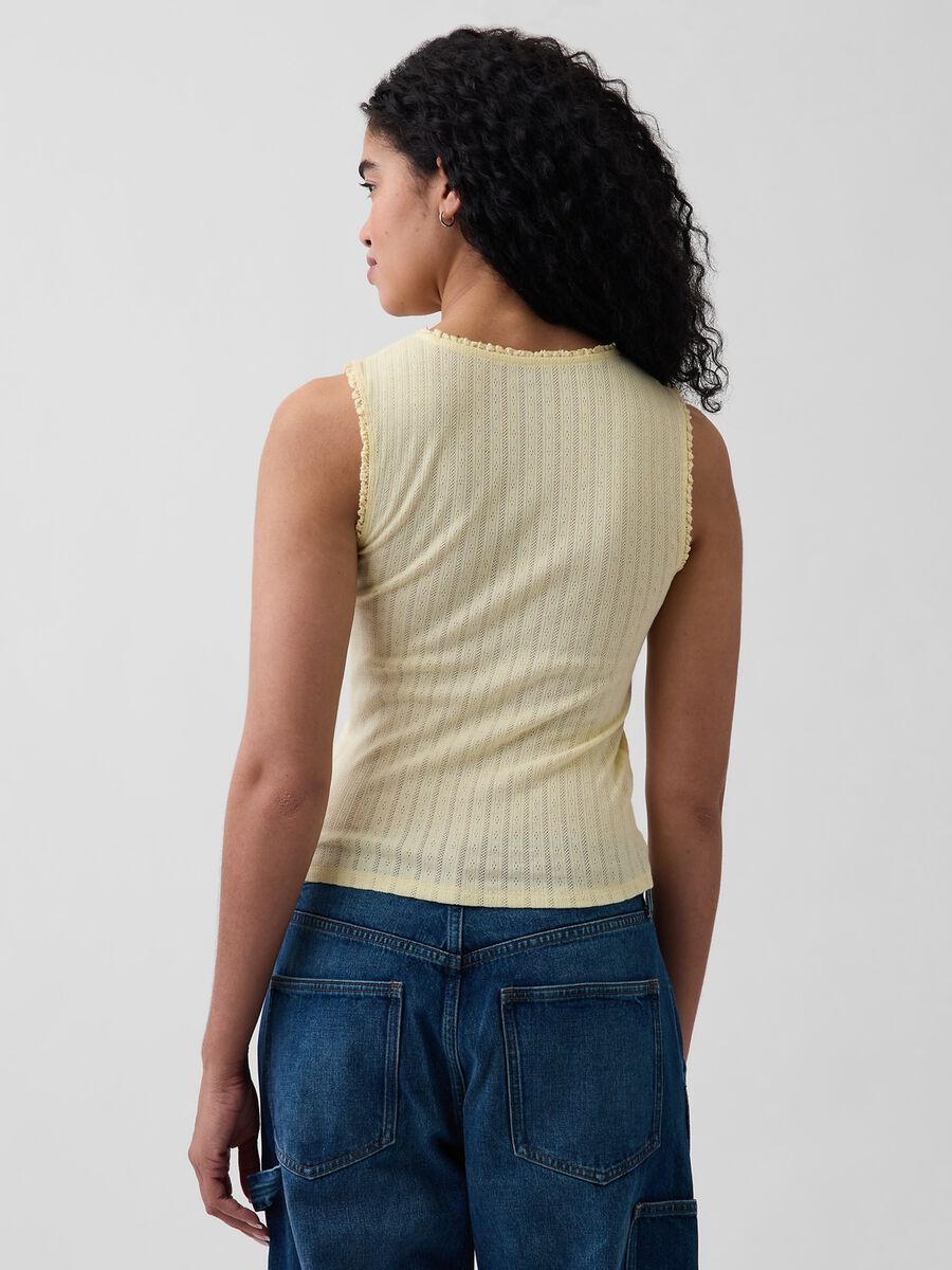 Ribbed cotton-blend tank top_1