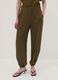 Green pure viscose trousers with elasticated cuffs, regular fit_2