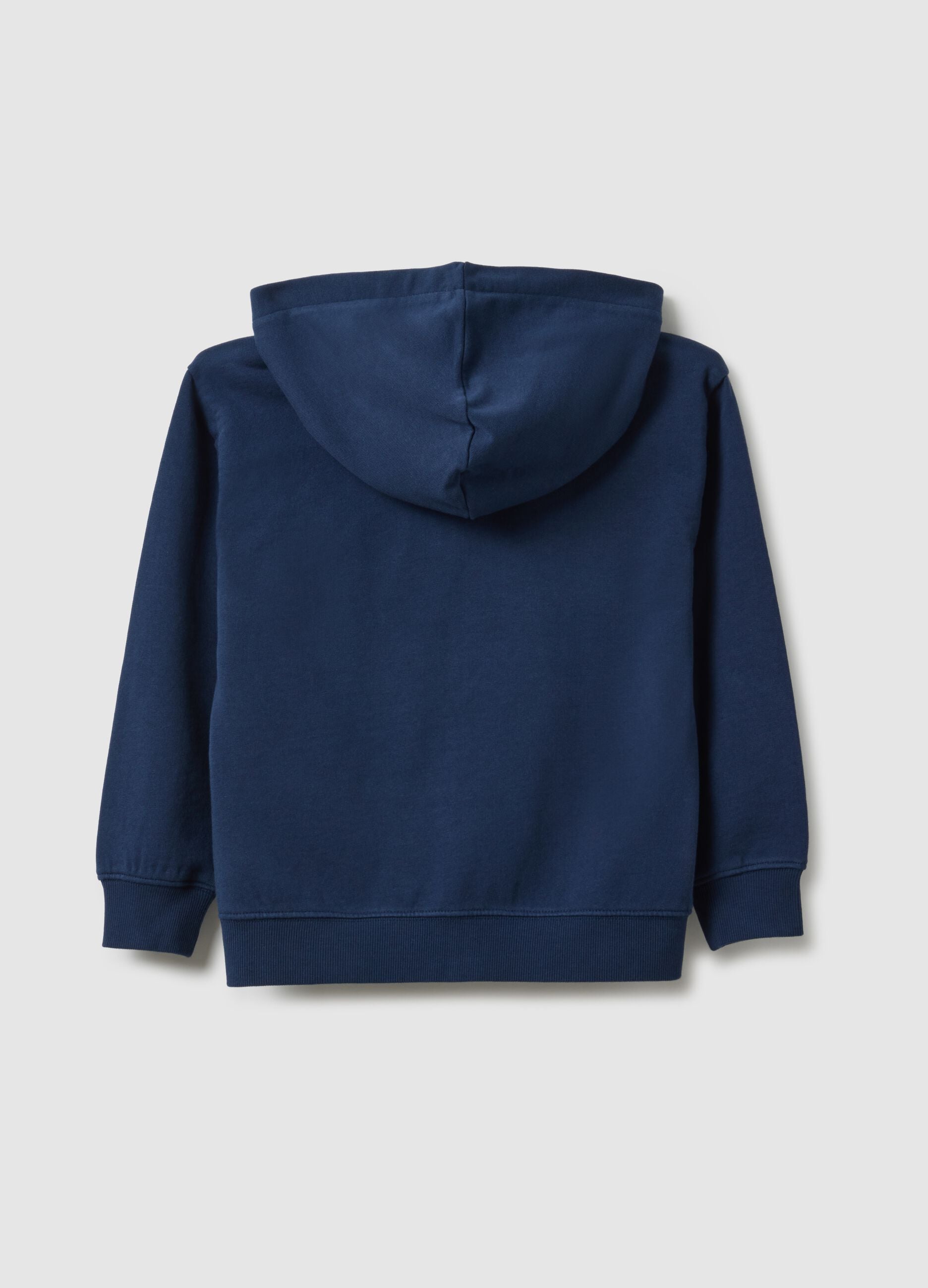 Children's Blue Hoodie with Full Zip in Pure Cotton Regular Fit