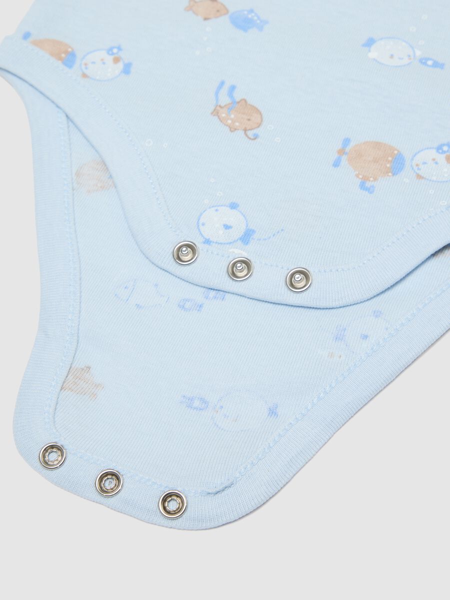 Multicoloured sleeveless pure cotton baby bodysuit pack_2