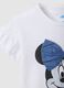 White stretch cotton T-shirt with Minnie print for girls_2