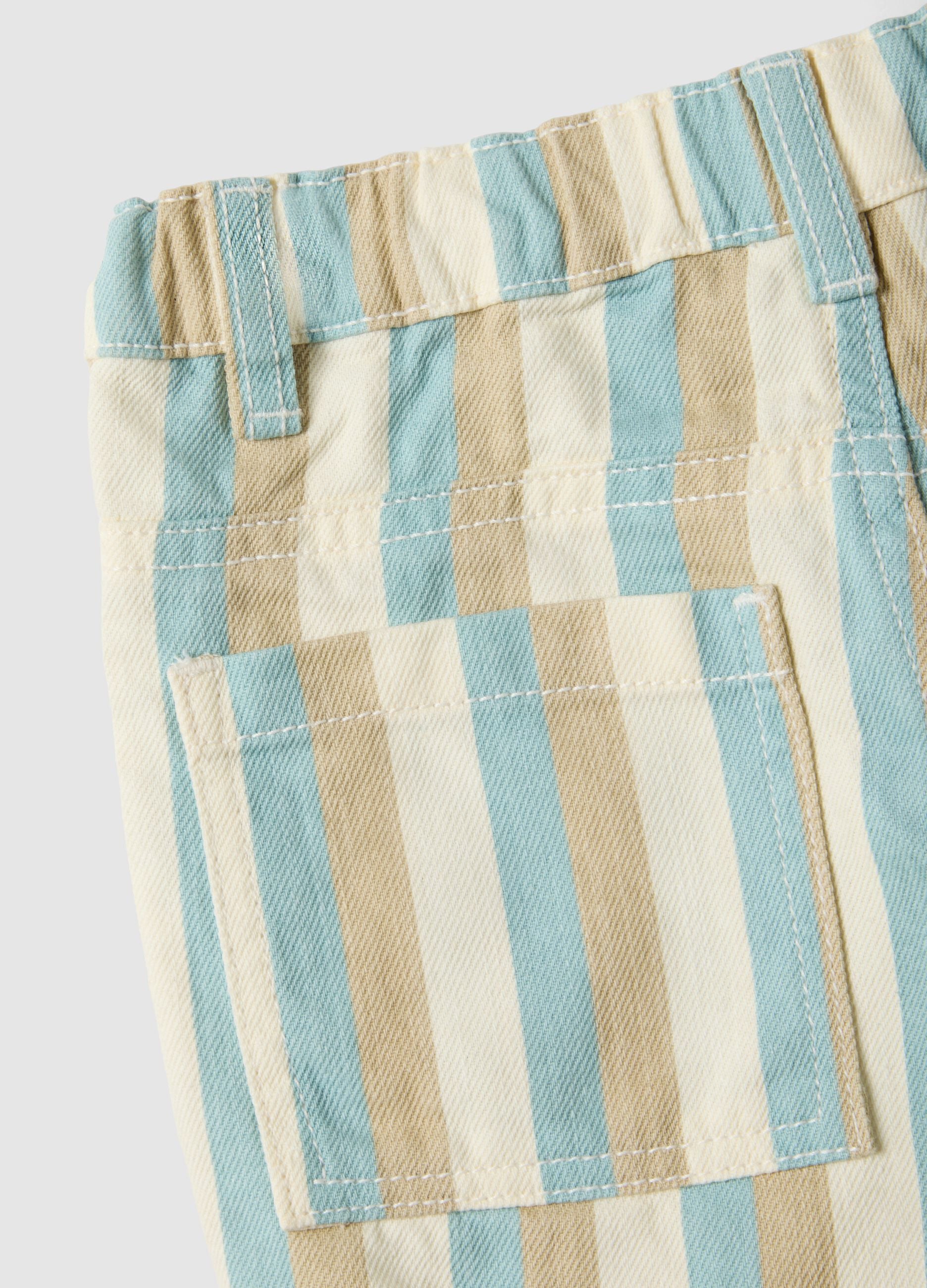 Multicolour striped pure cotton shorts for toddler