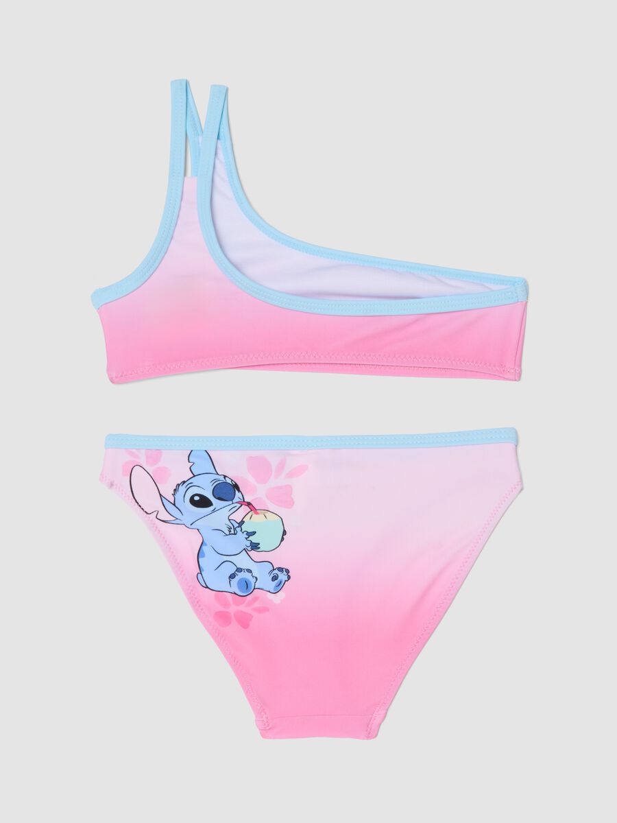 Bikini rosa in tessuto elasticizzato con stampa Stitch_1