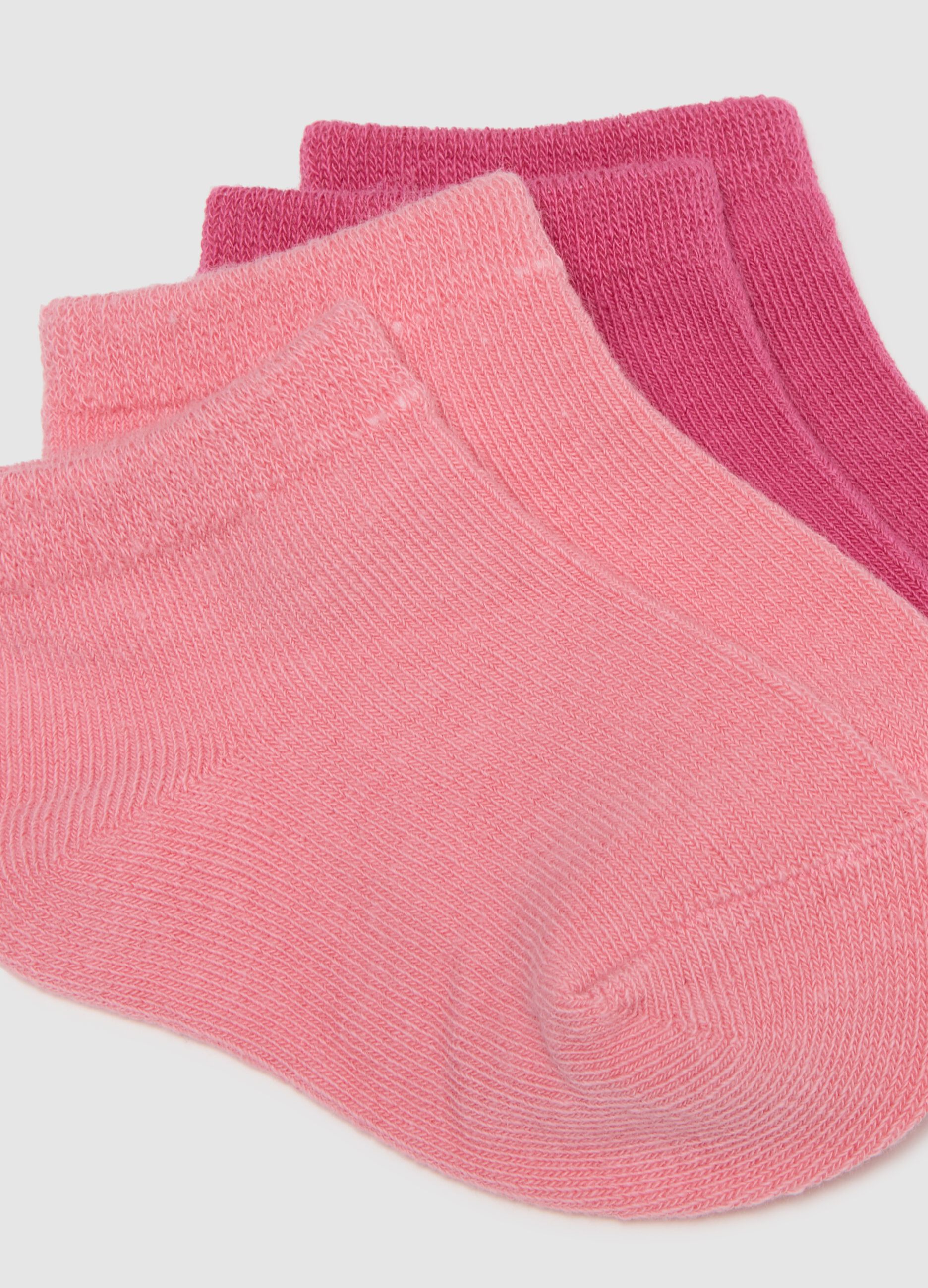 Multipack of short multicolor cotton blend socks for baby girl with regular fit