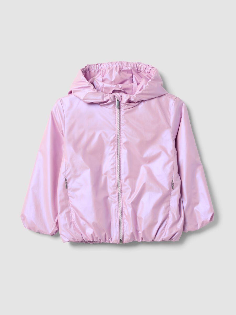 Lightweight pink zip-up hoodie jacket for girls, regular fit_0