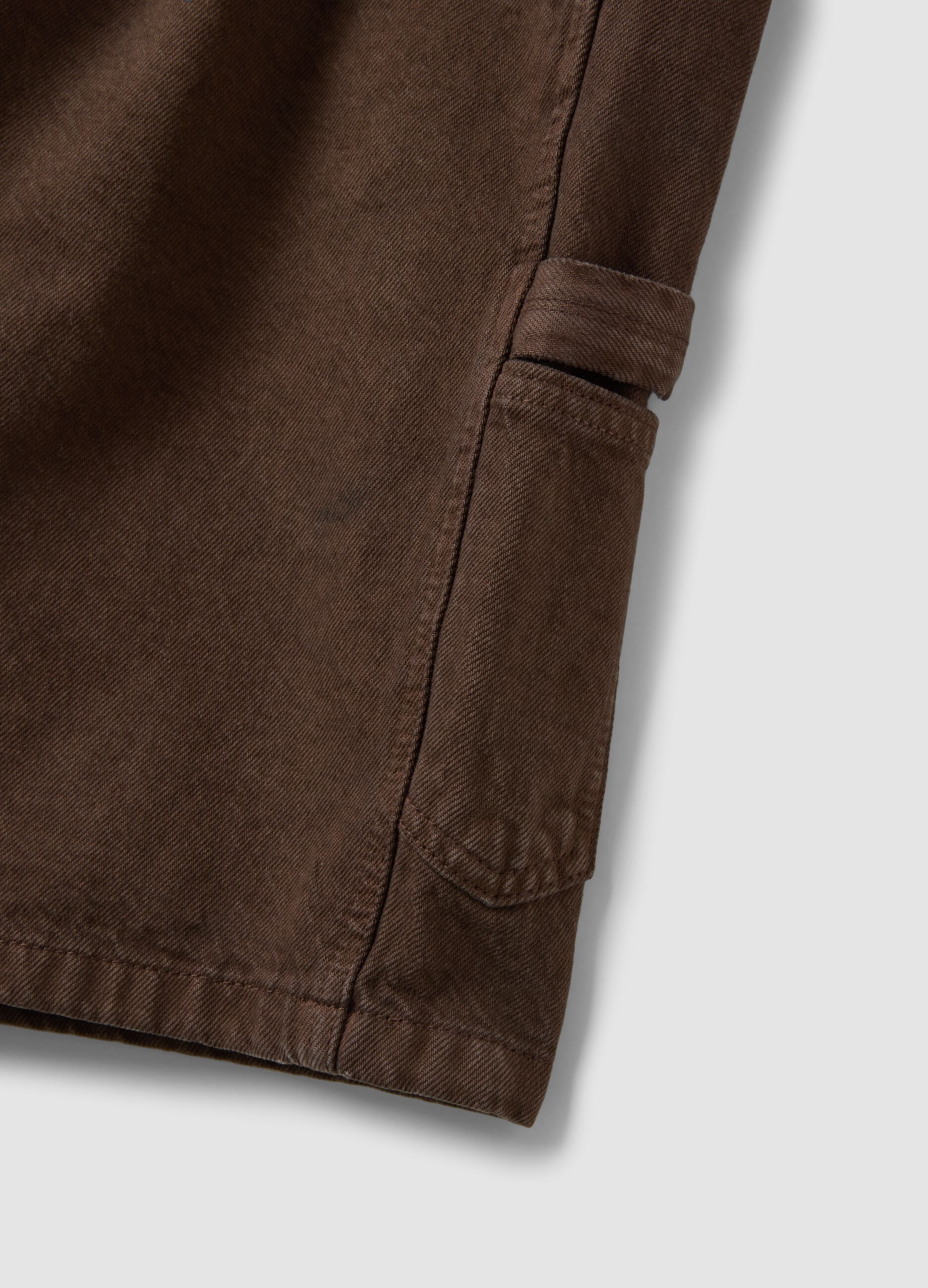 Brown pure cotton bermuda shorts