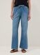 Blue pure cotton wide-leg denim jeans_1