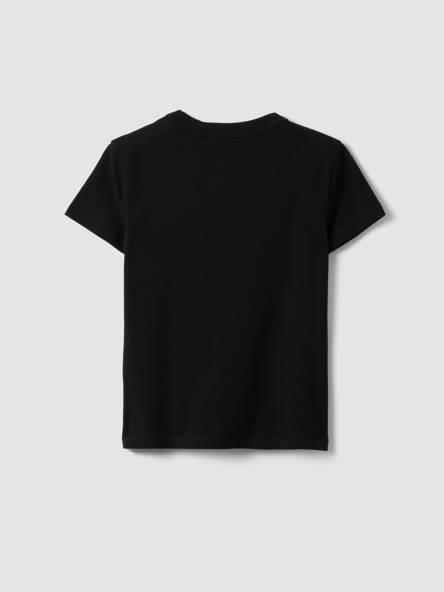 Girls&rsquo; black stretch cotton regular-fit T-shirt_4