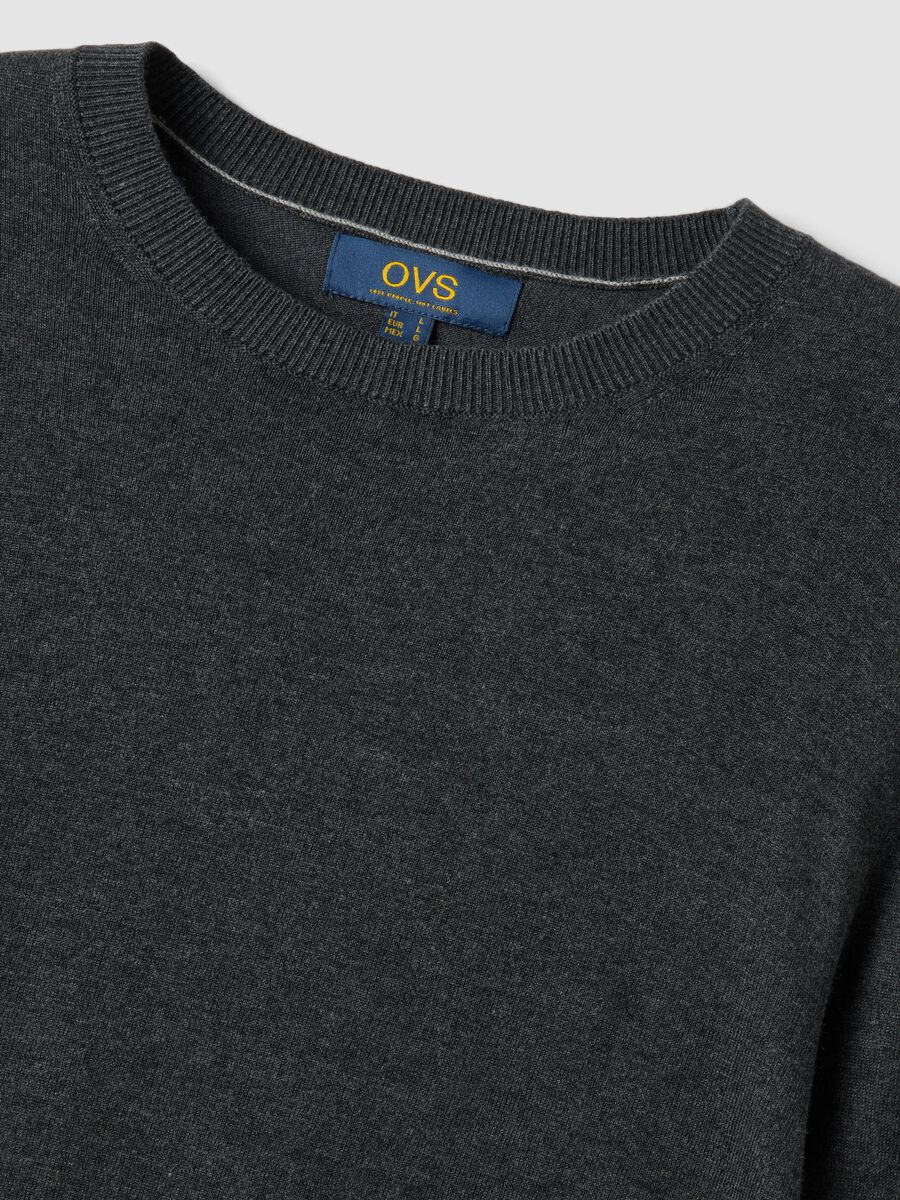 Grey crew-neck viscose-blend jumper, regular fit_2