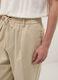 Pantaloni beige in misto lino e cotone con vita elasticizzata_3