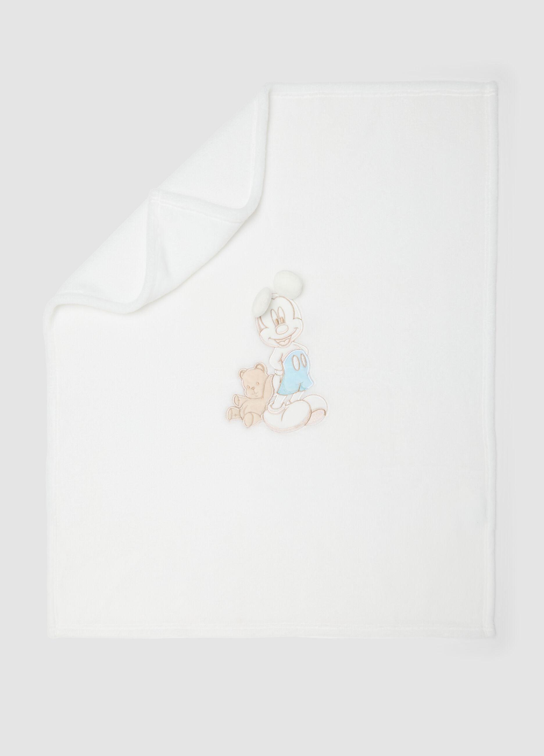 White baby blanket with Mickey & Friends print