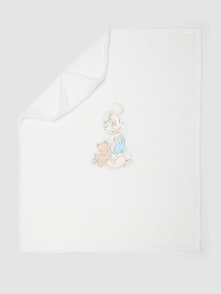 White baby blanket with Mickey & Friends print_1