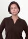 Brown viscose-blend polo-collar jumper with relaxed fit_0