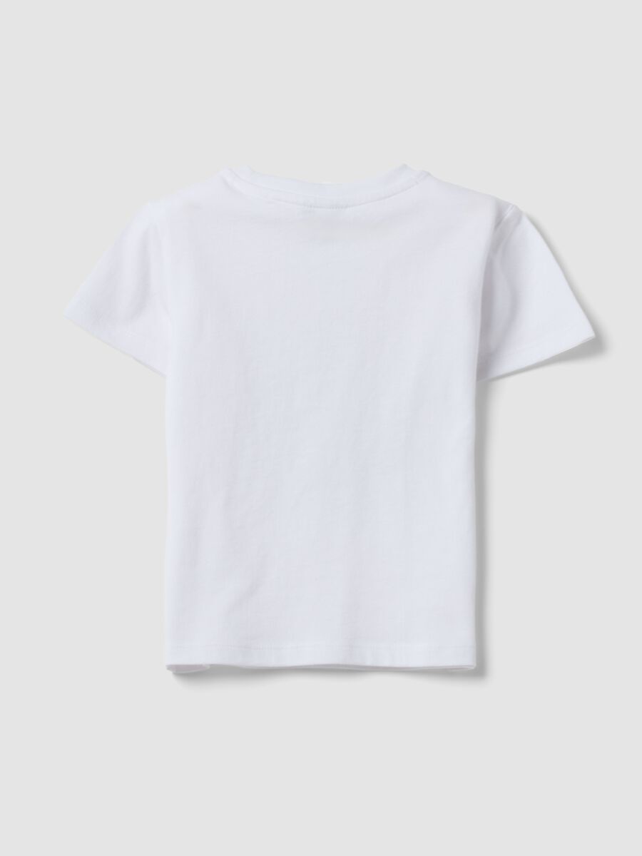 White pure organic cotton printed regular-fit T-shirt for baby boy_1