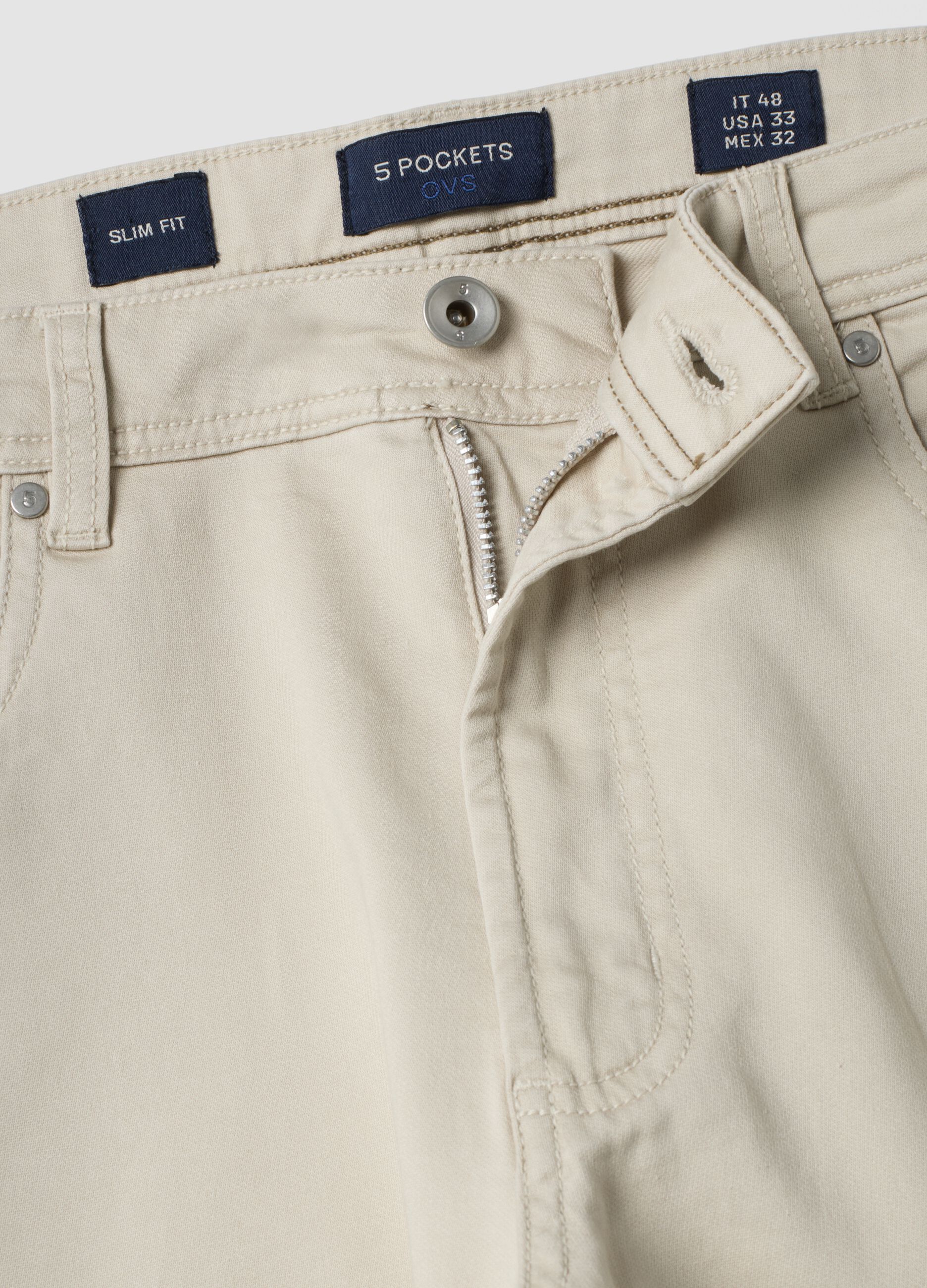 Green slim-fit stretch cotton dobby trousers