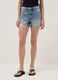 Light blue pure cotton denim shorts_1