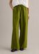Green pure linen drawstring trousers, straight fit_1