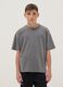 Grey pure cotton short-sleeve boys&rsquo; T-shirt, oversized fit_1