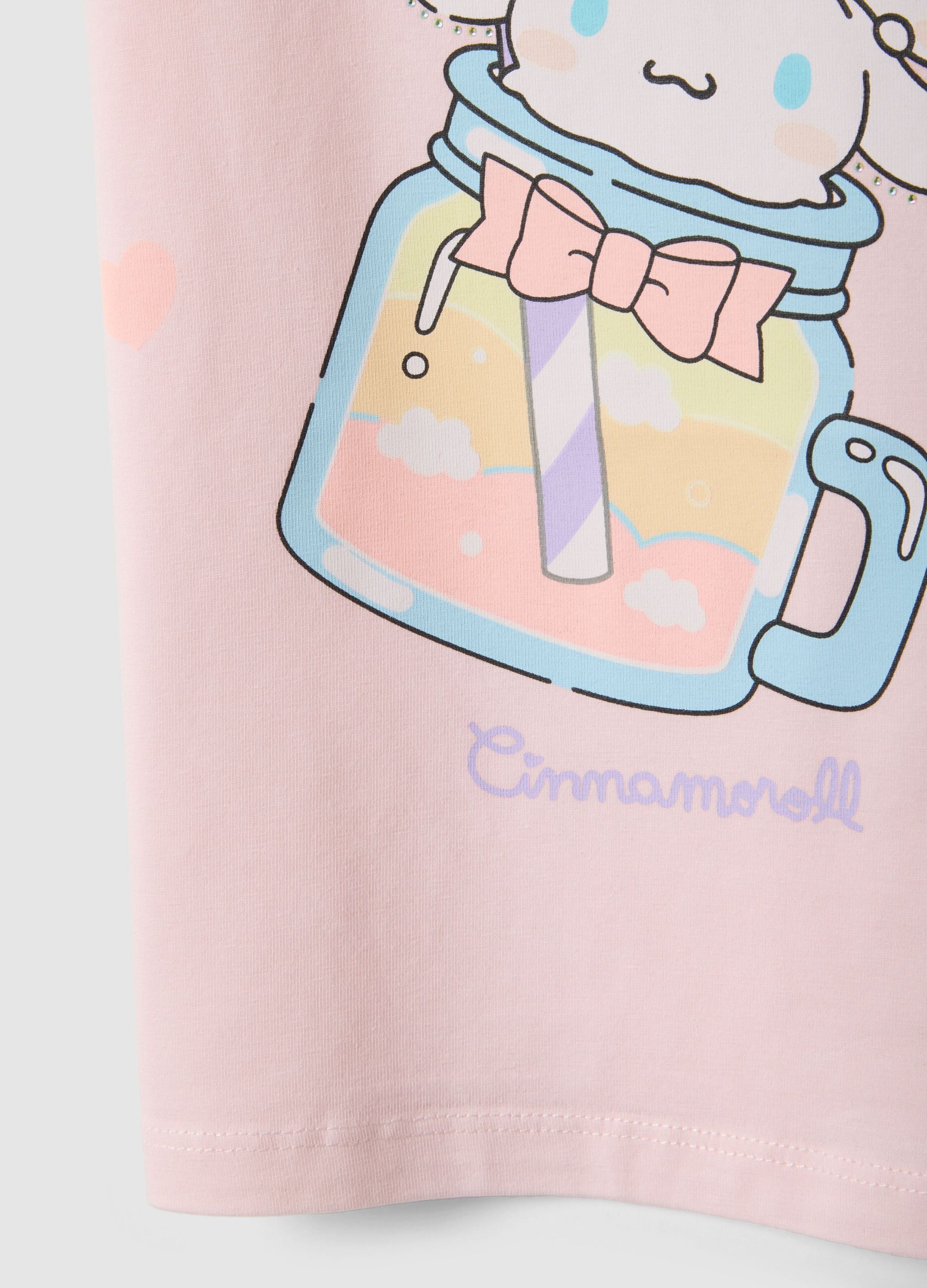 Pink Stretch Cotton Kids' T-Shirt Regular Fit with Print