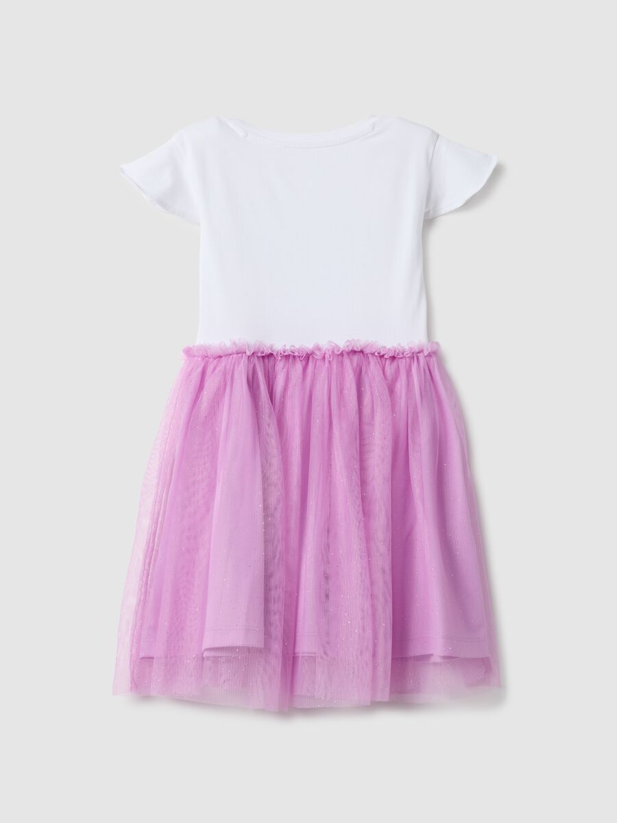 Regular fit stretch cotton dress for girls with Frozen print_1