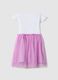 Regular fit stretch cotton dress for girls with Frozen print_1