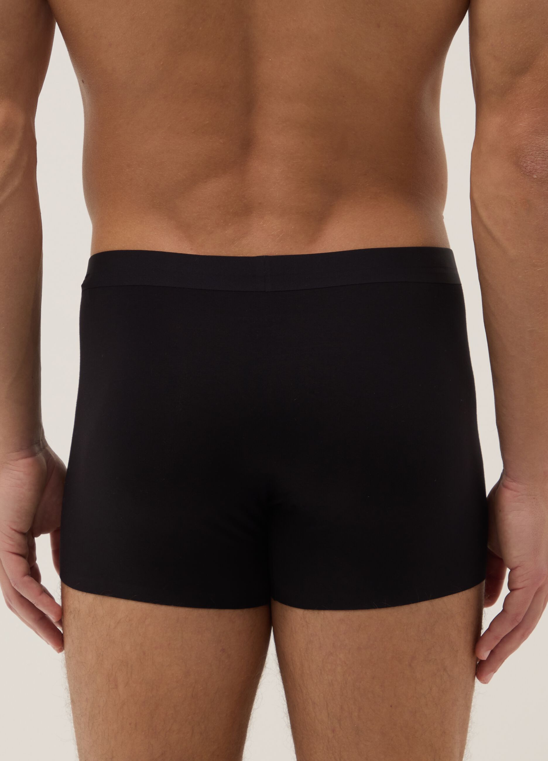 2-pack black stretch modal midi boxers, regular fit