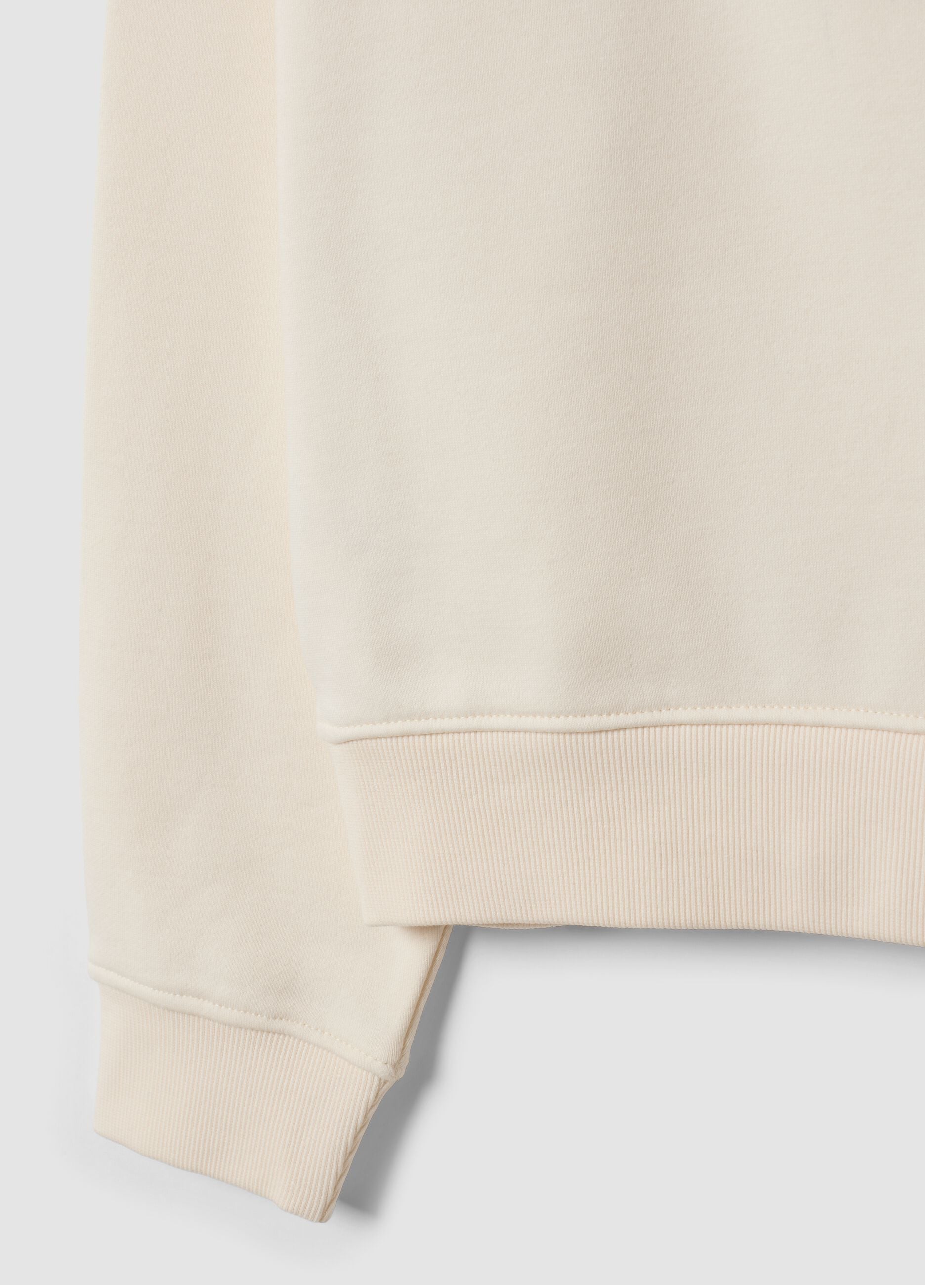 Felpa bianca in misto cotone a girocollo regular fit