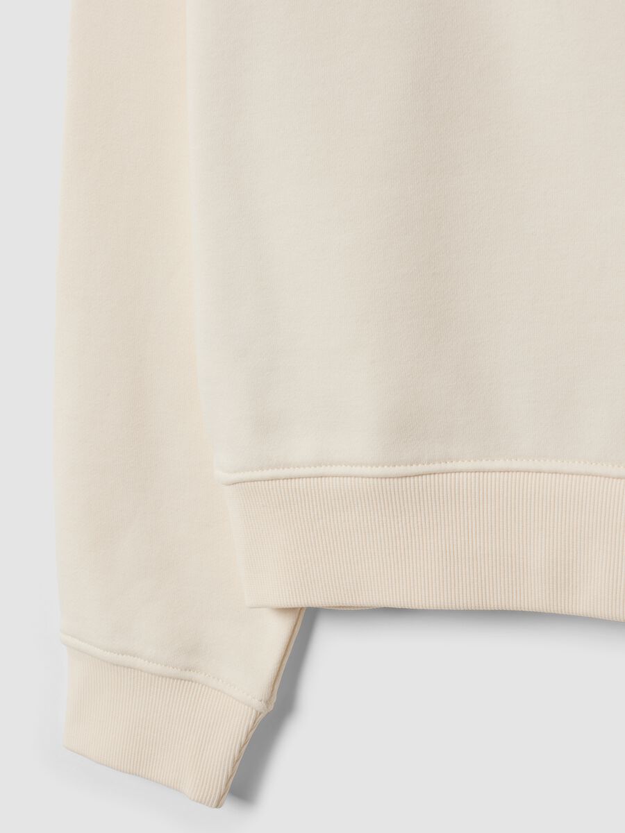 Felpa bianca in misto cotone a girocollo regular fit_1