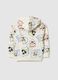 Beige children's hoodie in pure cotton over fit_1