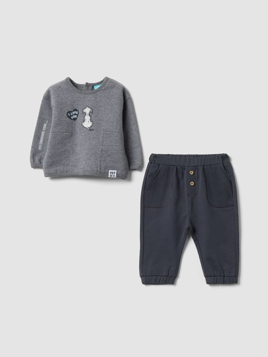 Grey pure organic cotton baby set with 101 Dalmatians print_0