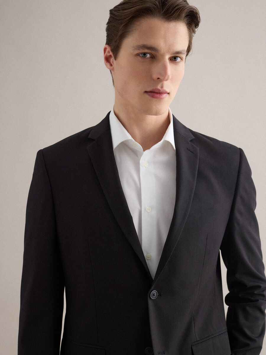 Blazer monopetto nero slim fit_3