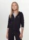 Black organic cotton hoodie with star detail for girls_0