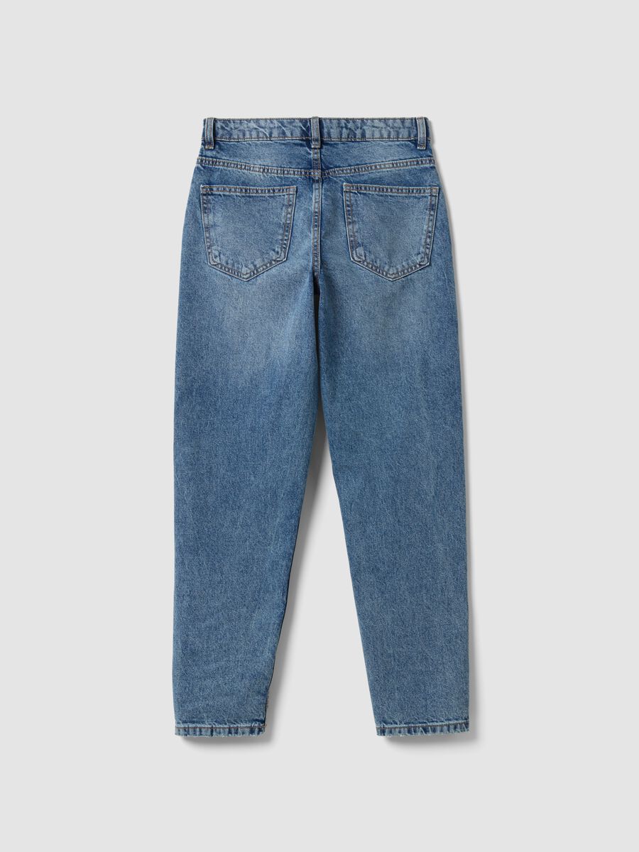 High-waisted pure cotton mom-fit denim jeans_5