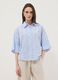 Sky blue openwork pure cotton shirt, regular fit_1