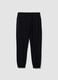 Black cotton-blend jogger trousers, regular fit_4