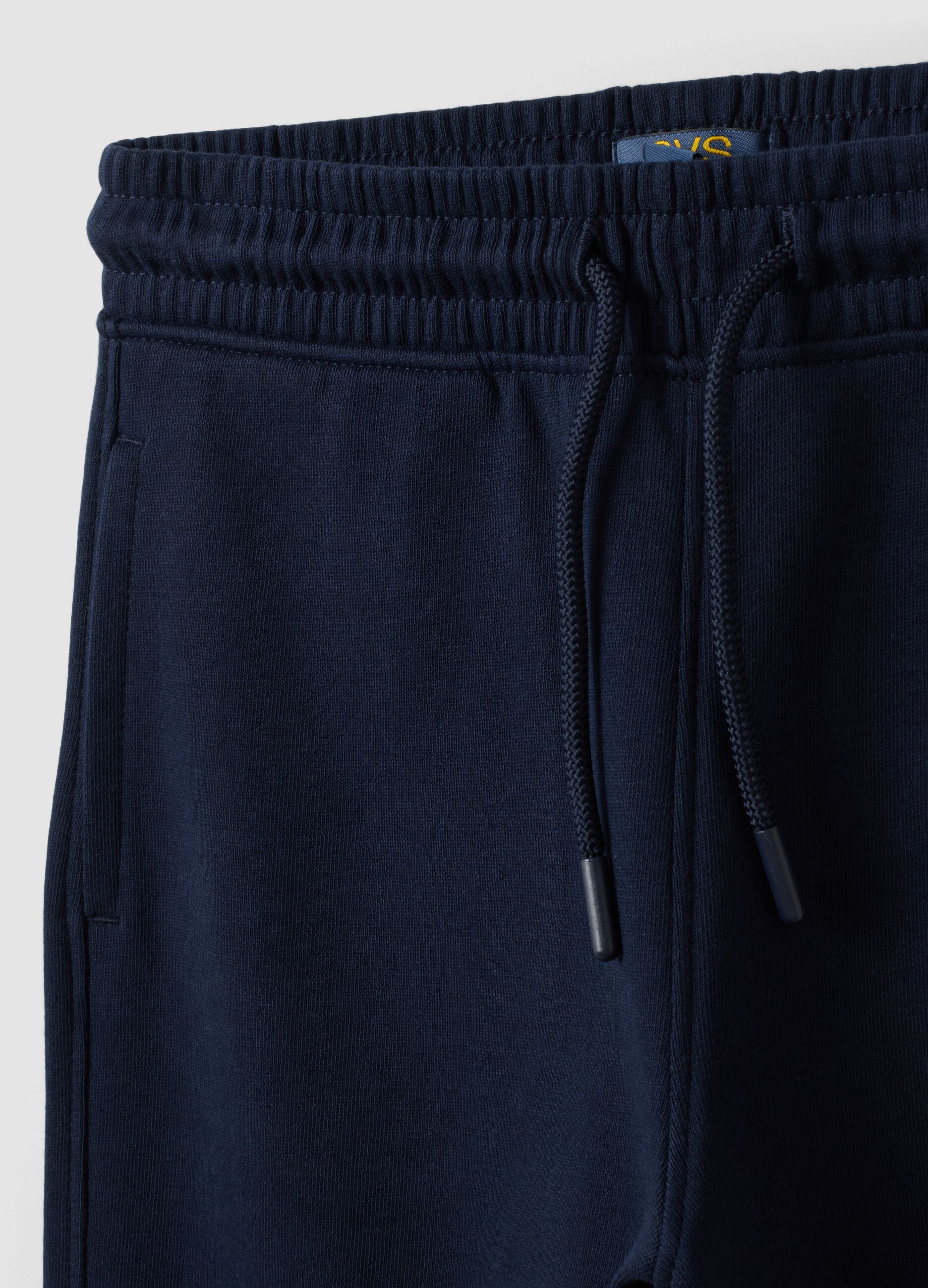 Navy cotton-viscose joggers with contrast print for boys